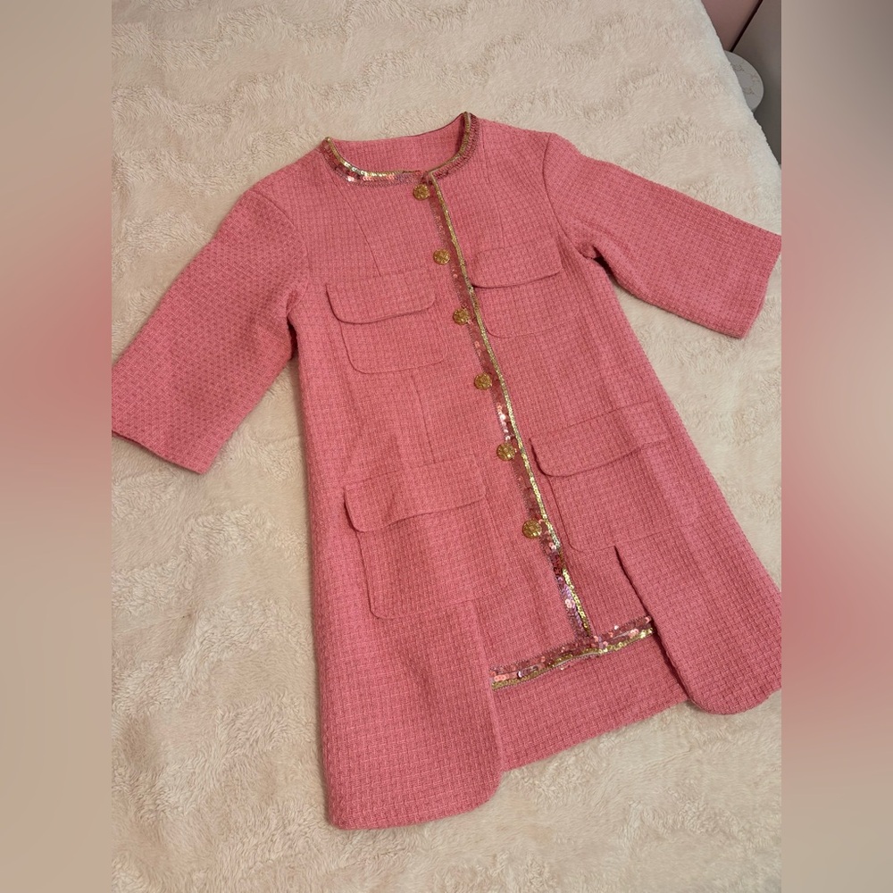 Barbie pink tweed dress🩷 (NEVER WORN + NEW WITH TAGS)